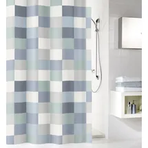 KLEINE WOLKE Duschvorhang Check 180 x 200 cm blau