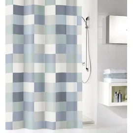 KLEINE WOLKE Duschvorhang Check 180 x 200 cm blau