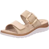 ROHDE Damen Pantolette mit schöner Zierschnalle und Klettverschluss Baviera 1301, Größe:41 EU, Farbe:Beige - 41