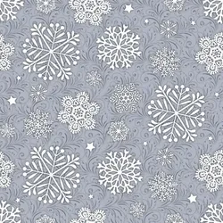 Mank Serviette Airlaid Steven in Silbergrau, 40x40 cm, 50 Stück - Weihnachten Schneekristalle