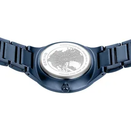BERING Herren Uhr Armbanduhr Edelstahl blau 14442-797 Solar Herrenuhr 42mm 5ATM