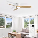 Sofucor Deckenventilator mit Beleuchtung 132cm, Fernbedienung, DC, Timer, 3 Farbtemperatur, 6 Geschwindigkeiten, Sommer Winterbetrieb Leise Deckenventilator mit Licht für Schlafzimmer