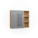 Vicco Spiegelschrank für Badezimmer Rudi 90 x 80.9 cm, mit Tür und offenen Fächern