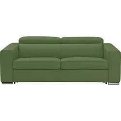 Schlafsofa EGOITALIANO "Cabiria, Design und super Sitz- und Liegekomfort", grün, B:226cm H:97cm T:103cm, Sofas, Sofa inkl. Schlaffunktion, Kopfteile verstellbar, mit Metallfüßen