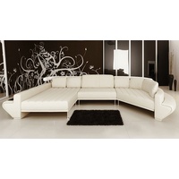 BULLHOFF Wohnlandschaft Ledersofa Designsofa U Wohnlandschaft Rund Couch XXL Zürich, made in Europe, das "ORIGINAL" weiß