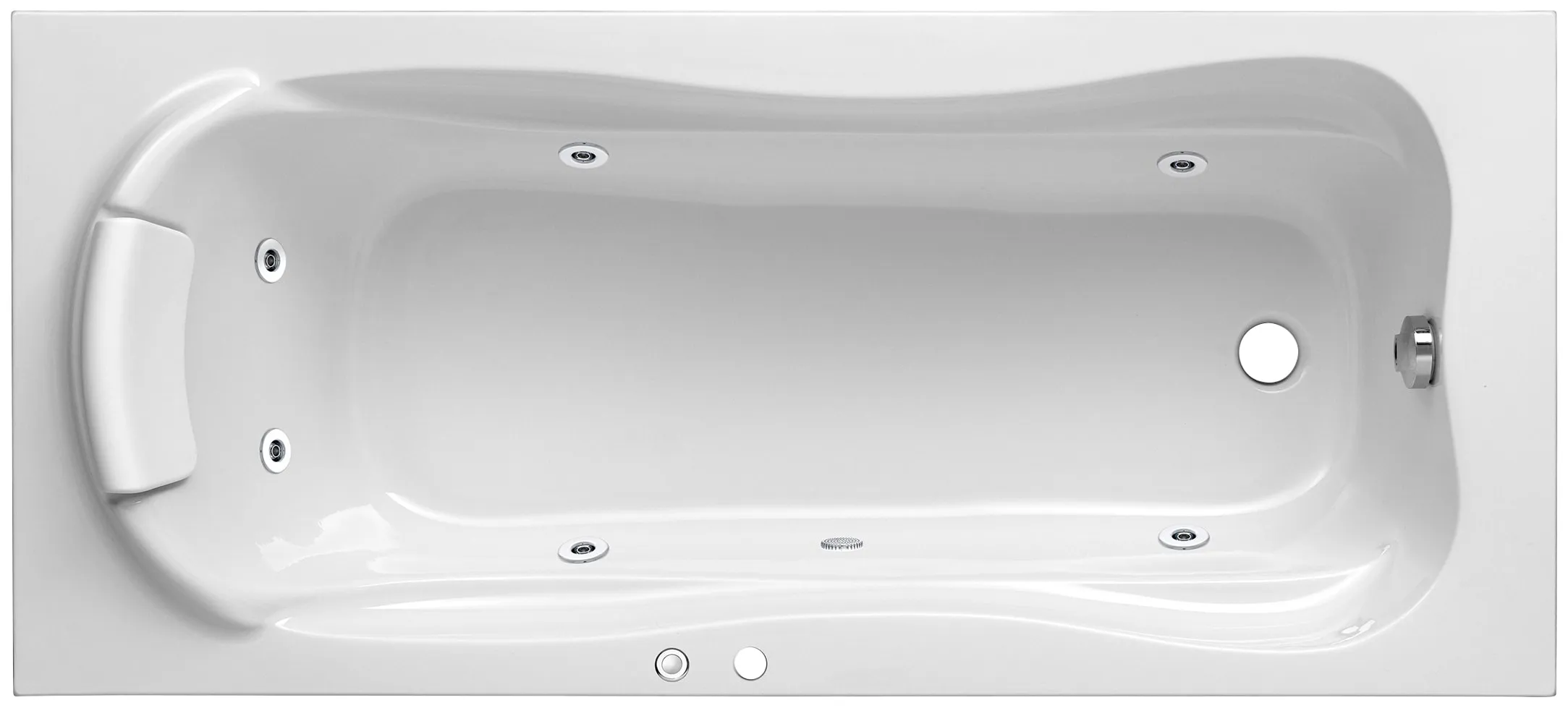 Whirlpool-Badewanne OTTOFOND "Jamaica" Badewannen weiß Badewannen Typ 1, 180x80 cm
