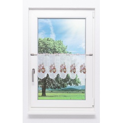 Scheibengardine Plauener Spitze -  Pilz "(BxH) 16,3cm * 30cm" braun-grün/Braun