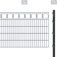 Arvotec Doppelstabmattenzaun ARVOTEC "ESSENTIAL 100 zum Einbetonieren "Ring" mit Zierleiste", grau (anthrazit), H:100cm, Stahl, Kunststoff, Zaunelemente, Zaunhöhe 100 cm, Zaunlänge 2 - 60 m