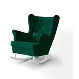 beautysofa Schaukelsessel Fabio Textil 82 x 103 x 108 cm Grün