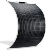 100W Flexibles Solarmodul, 18 Volt Semi-Flexibles Solarpanel Monokristallines Photovoltaik Modul Off-Grid Ladegerät für Marine, Wohnmobil, Hütte, Van, Auto und unebene Oberflächen(Weiß)