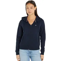 Tommy Jeans Damen Hoodie mit Reißverschluss und Kapuze, Blau Dark Night Navy, - M