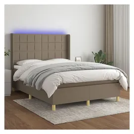 vidaXL Boxspringbett 140 x 200 cm Taupe