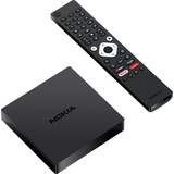 Nokia Streaming-Box 8000 Android TV 4K UHD, Chromecast, HDMI, Netflix, Prime Video, (Disney+, Kompatibel mit Google Assistant), Android 12 TV Ultra HD Box Media Player, beleuchtete Fernbedienung schwarz