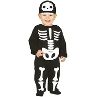 Guirca - Skelett Kostüm für Kinder 12/24 Monate, Farbe schwarz und weiß, 2 Jahre, 87011