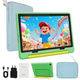 Happybe Android 14 10-Zoll, 14GB RAM + 64GB ROM (TF Expand 1TB) Kinder Tablet (64 GB) blau|grün