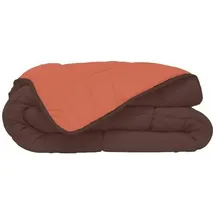 Poyet-Motte Couette Chaude Microfibre 400 Gr/m2 Calgary Chocolat - Corail 140x200cm