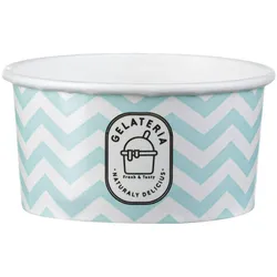 VEPATIM 500x Eisbecher aus Papier Zick Zack Motiv blau 145 ml 5oz