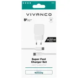 Vivanco Super Fast Charger 25W, Schnellladeset für Samsung 1M Bl