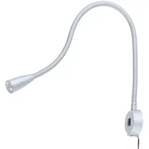 Lunartec LED-Bett- & Leseleuchte mit Schwanenhals & USB-Ladebuchse, 3 W, 180 lm