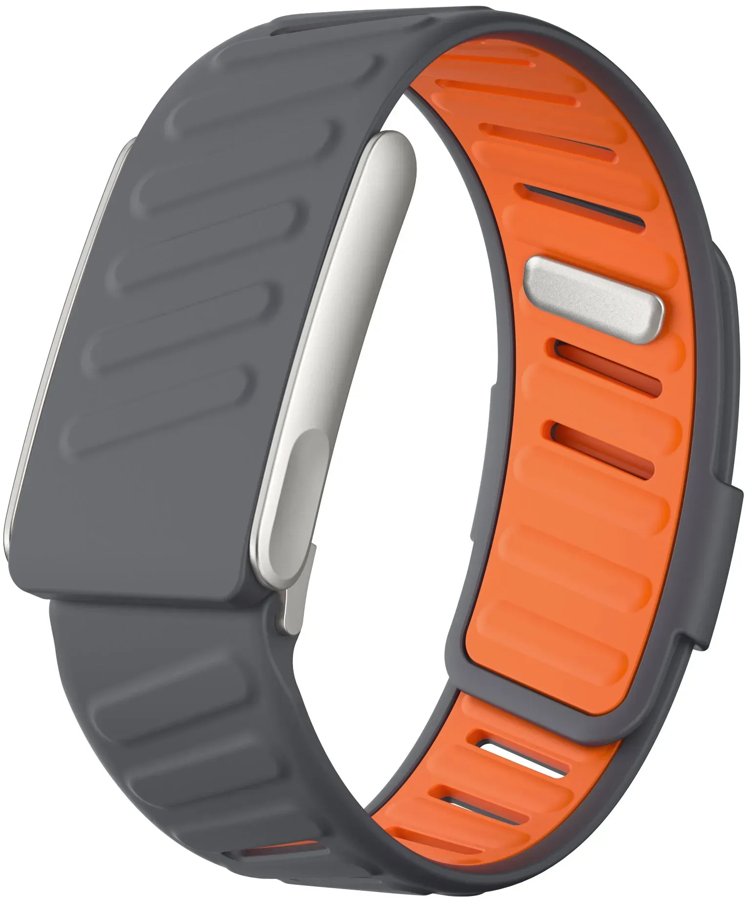 Strap-it Whoop MG Armband Silikon 'Sport' für Whoop MG - Dunkelgrau/Orange - Druckknopf Verschluss