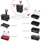 Kreher Werkzeugtrolley 'Q-Brick' aus Kunststoff in Schwarz (Module wählbar)