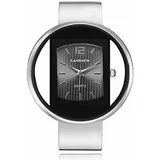 Sphärische Damenuhr in Silber – Elegante Spangenuhr mit Metallarmband, Quarzwerk & sicherem Verschluss für Alltag, Büro & besondere Anlässe