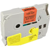 Ampertec P-Touch Band kompatibel zu TZe-421 schwarz auf rot