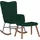 vidaXL Schaukelstuhl Modell 1 Samt 75 x 100 x 80 cm Dunkelgrün mit Hocker