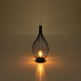 ETC Shop 2x LED Solar Hängelampe Metall spritzwassergeschützt IP44 schwarz