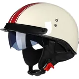 CFZWJ Retro Halbschale Jet Motorrad-Helm Mit Sonnenblende ECE-Zertifiziert Unisex für Scooter Cruiser Chopper Moped Half Face Helm