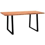 Wohnling Schreibtisch akazie rechteckig, Trapez-Gestell schwarz 120,0 x 60,0 cm