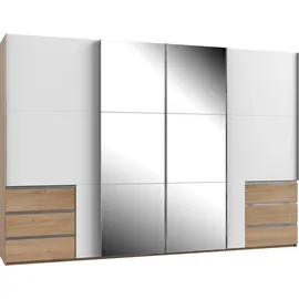 WIMEX Schwebetürenschrank Level 350 x 236 x 65 cm Beige/Braun/Weiß