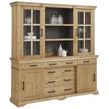 OTTO home Buffet Anabel mit Glastüren und Metallgriffen 186 x 45 x 190 cm BEIGE