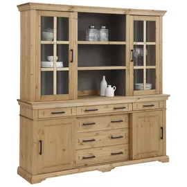 OTTO home Buffet Anabel mit Glastüren und Metallgriffen 186 x 45 x 190 cm BEIGE
