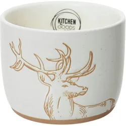 2 Servierschalen 9x7cm Keramik mit Hirsch Motiv Snackschalen Dipschalen Tapas Schalen Set Serviergeschirr Schälchen Dipschälchen
