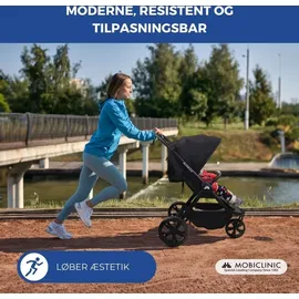 Mobiclinic Mobiclinic® kids, 3-rad-kinderwagen, Agnes, Geländereifen, Einhandlenker, 5-punkt-gurtsystem, Rückentasche, Sportlicher stil, Ein-klick-faltmechanismus, Xxl-korb, Bis zu 22 kg
