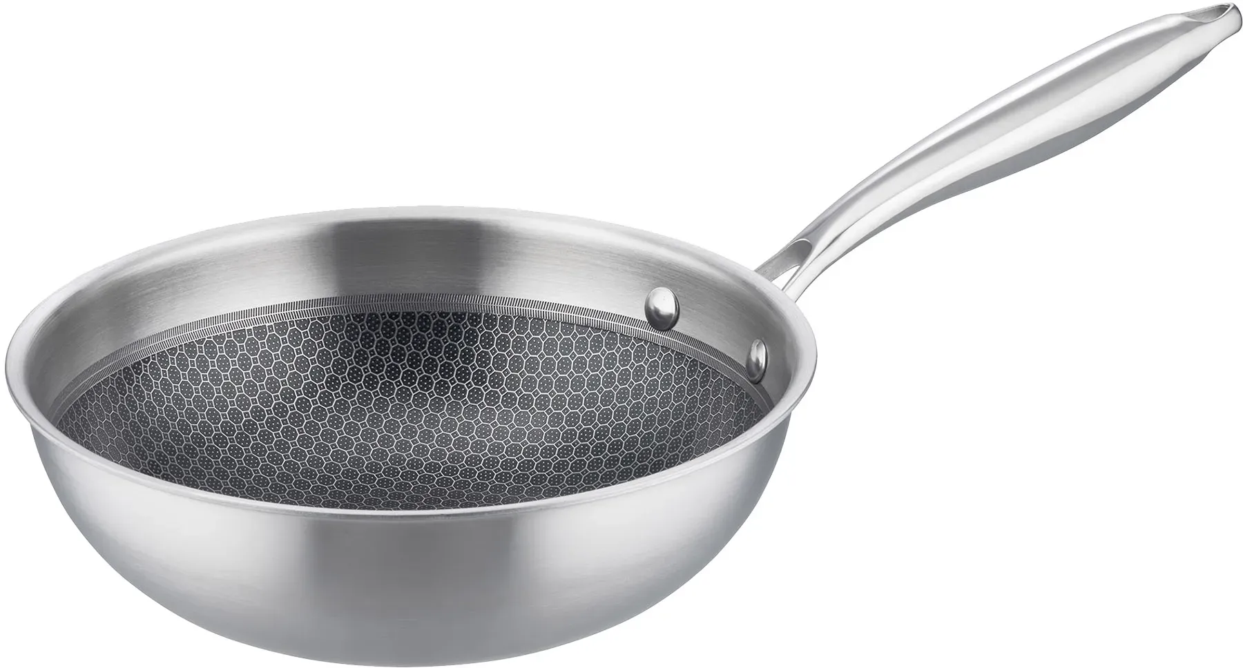 GSW Sauteuse INOXXA BLACK Mini-Wok Antihaftversiegelung PFAS-frei Wabenstruktur 20 cm