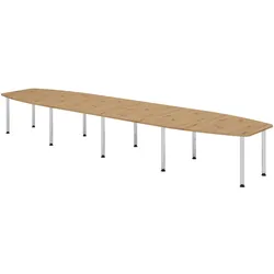 bümö Konferenztisch XXL KT52 in Asteiche Chromfüße