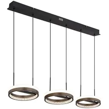 GLOBO Hängelampe Pendellampe Esszimmerlampe grau Kristalle 3 flammig CCT LED h 150 cm