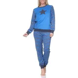 normann Frottee Pyjama mit Sternmotiv Blau 44-46