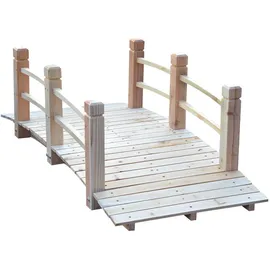 Outsunny Gartenbrücke 152,5 x 67 x 48 cm Natur