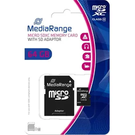 MediaRange microSDXC 64GB Class 10 + SD-Adapter