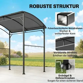 Outsunny Grillpavillon 2,15 x 1,5 m Dunkelgrau