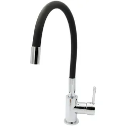 Küchenarmatur Einhebelmixer flexibel schwenkbar schwarz 360° Wasserhahn Mischbatterie Einhebelmischer