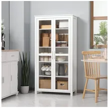 Homcom Küchenschrank Hochschrank Küchenbuffet 80 x 39,5 x 160 cm Weiß