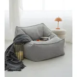 mokebo Sessel Der Lümmel Cord 73 x 60 x 83 cm Grau mit Hocker