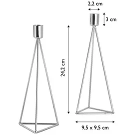 Echtwerk Kerzenhalter Set Modern Big Silber