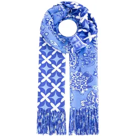 Zwillingsherz Schal ZWILLINGSHERZ "Love & More", Damen, blau, Web, Polyester, Modetücher Schal, stylischer Schal mit Schriftzug