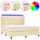 vidaXL Boxspringbett mit Matratze & LED Creme 180x200 cm Stoff