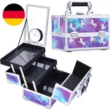 Joligrace Kosmetikkoffer Mit Spiegel Schminkkoffer Für Mädchen Make up Koffer Be
